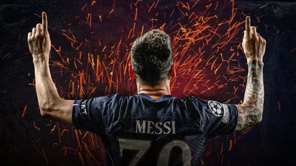 Lionel Messi in seiner bekannten Jubelpose